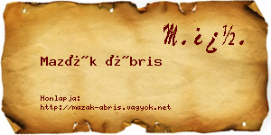 Mazák Ábris névjegykártya